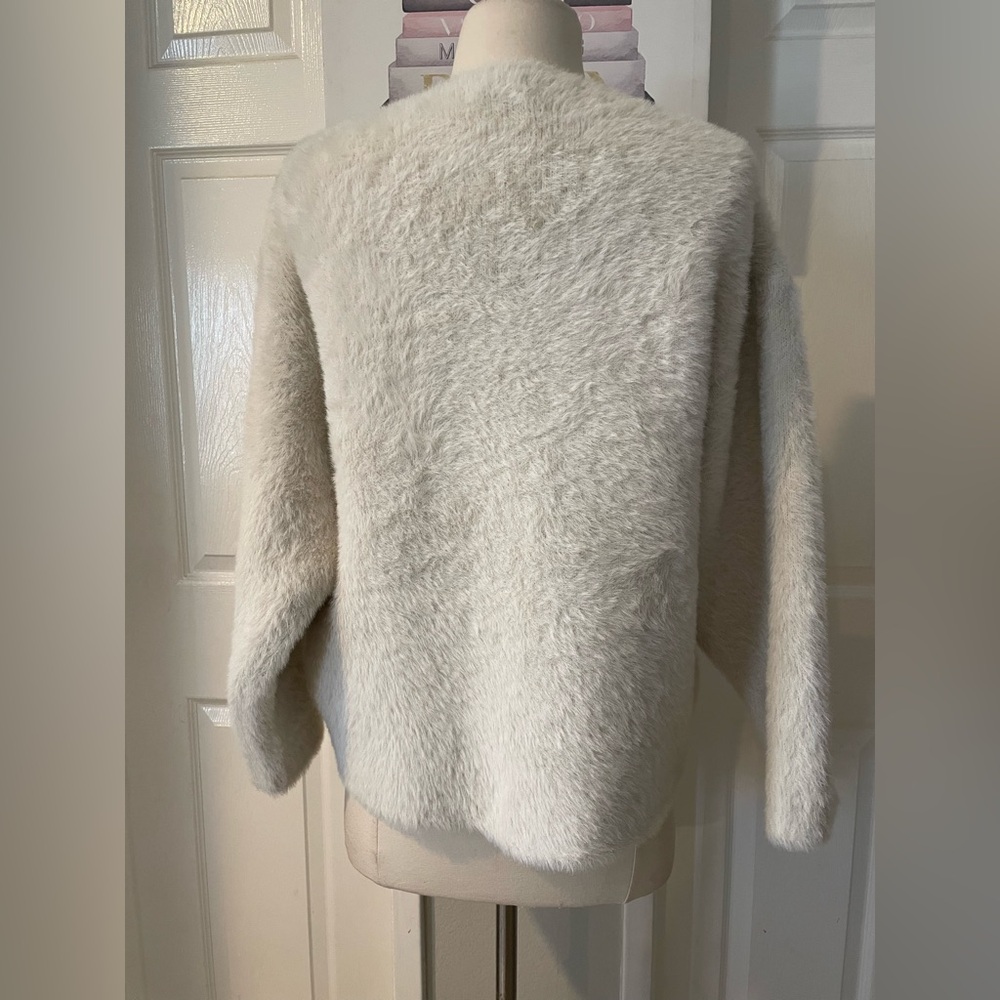J. Crew Cream Fuzzy Crew-Neck Sweater - Picture 6 of 8